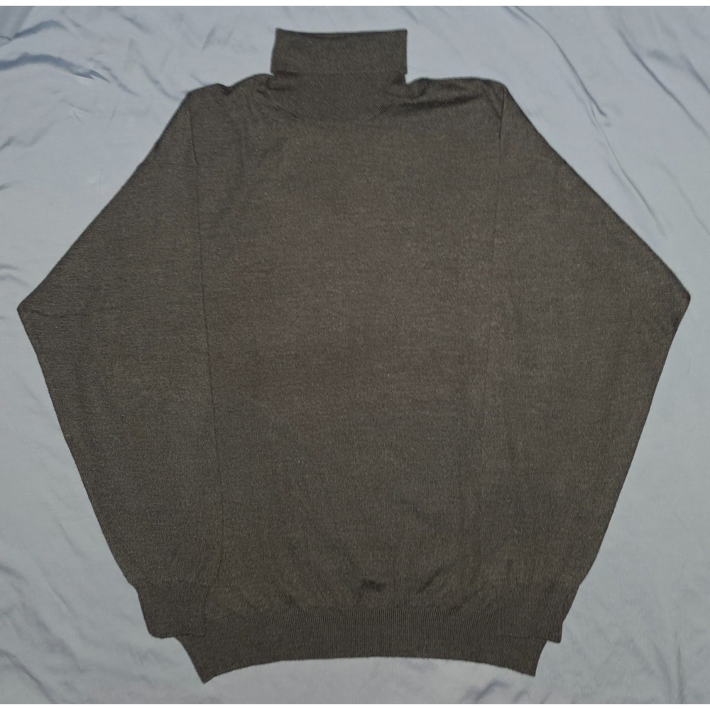 Gran Sasso Wool/Silk/Cashmere Turtleneck Sweater - Italy Size 56 Gray‎